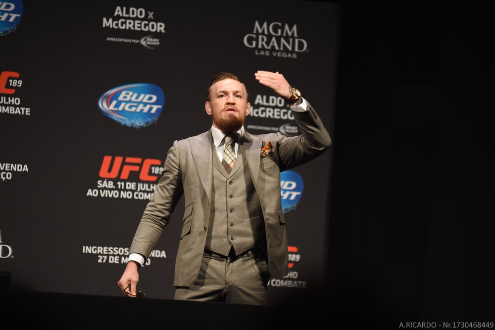 UFC press conference with fighter Conor McGrego
